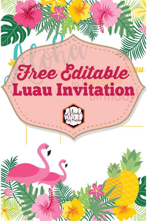 Free Editable Printable Luau Invitations